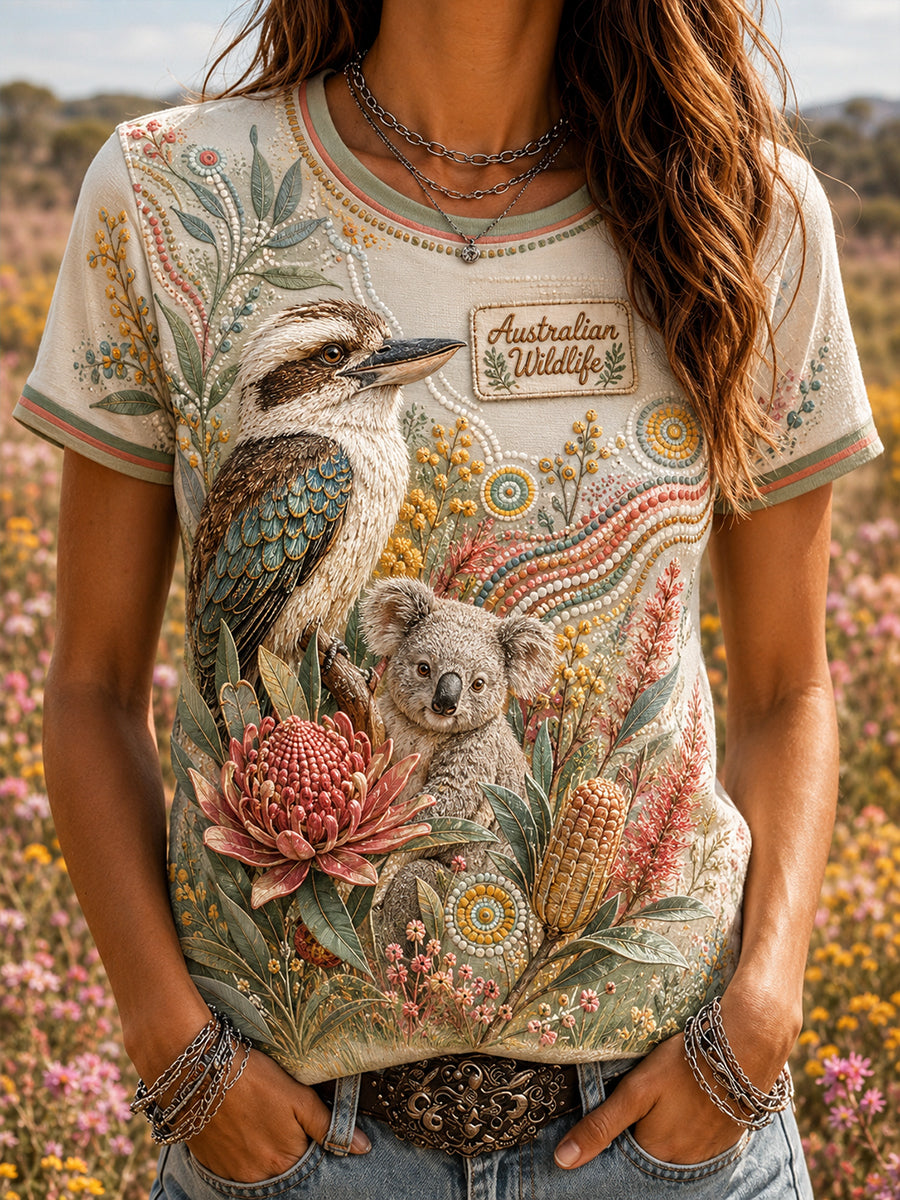 Women's Australian Animals Short-Sleeved T-Shirt