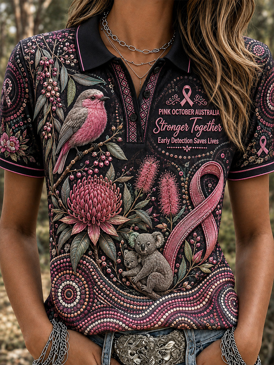 Women's Breast Cancer Awareness Australia Polo T-Shirt