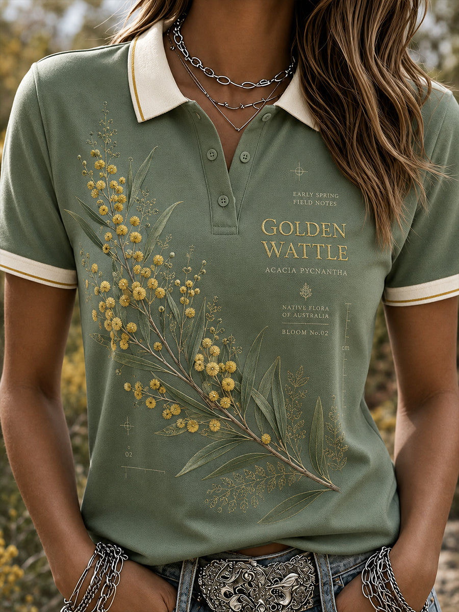 Women's Australian Plants Polo T-Shirt