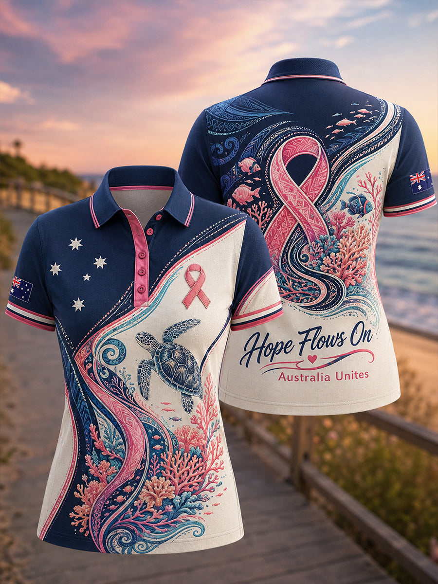 Women's Breast Cancer Awareness In Australia Polo T-Shirt