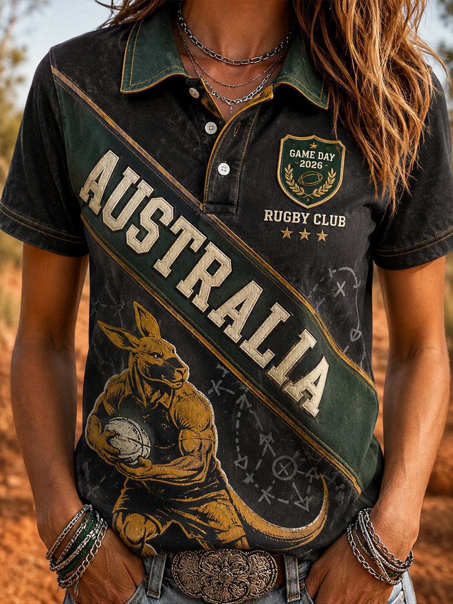 Women's Australian Rules Football Kangaroos Polo T-Shirt