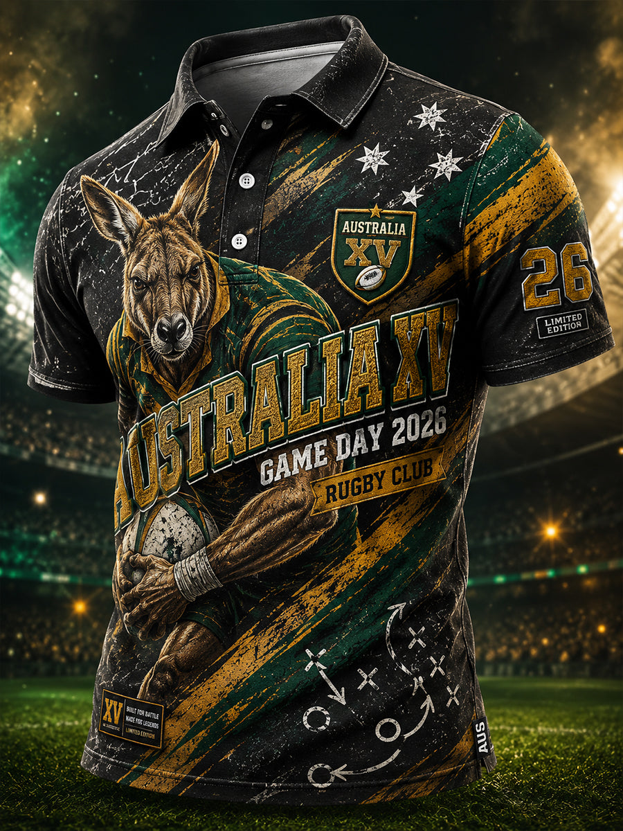 Men's Australian Rules Football Kangaroos Short Sleeve Shirt