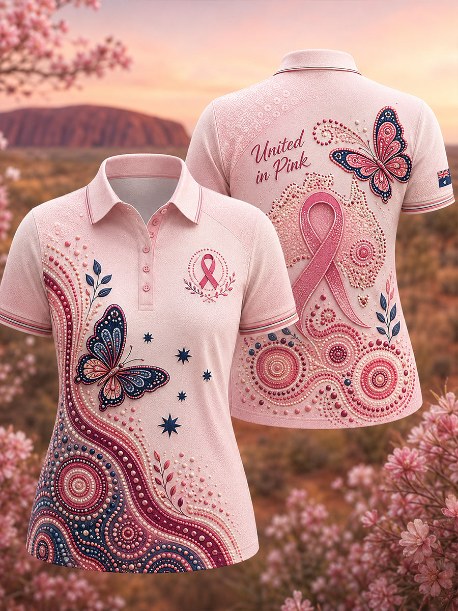 Women's Breast Cancer Awareness In Australia Polo T-Shirt