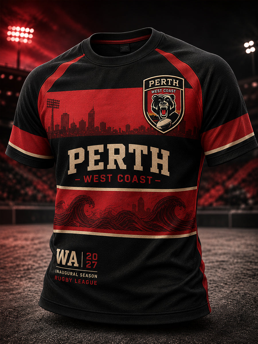 Men's Australian Rugby Perth Bears Fans Short Sleeve T-Shirt