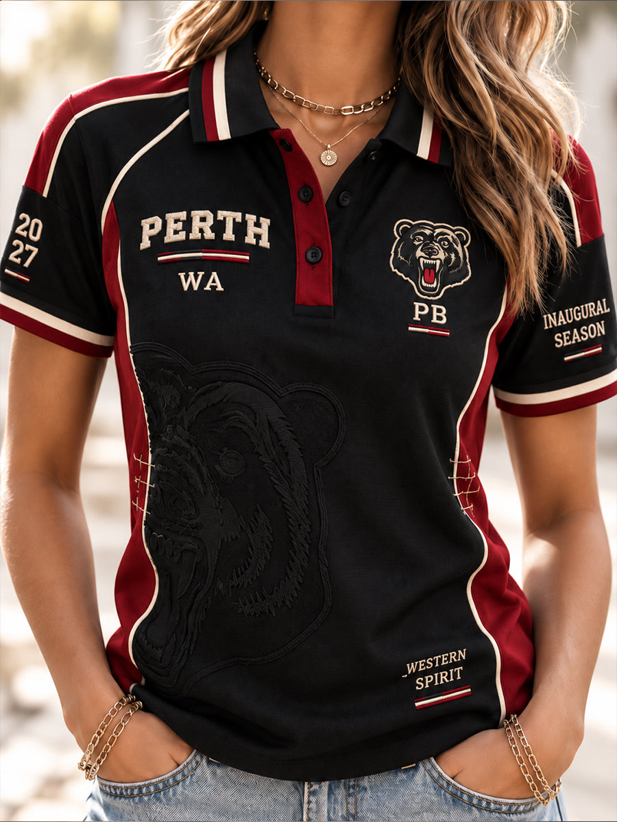 Women's Australian Rugby Perth Bears Fans Lover Polo T-Shirt