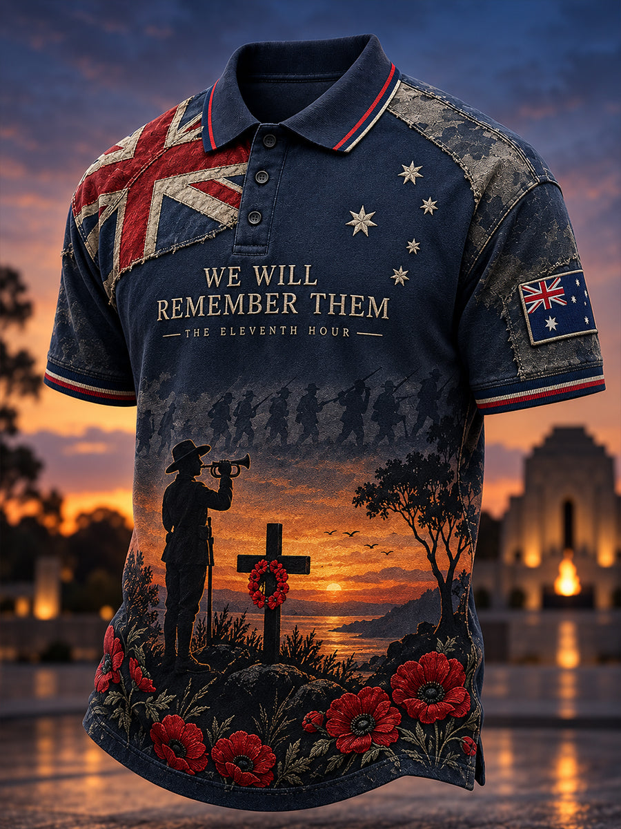 Men's Australian Remembrance Day Short Sleeve Shirt