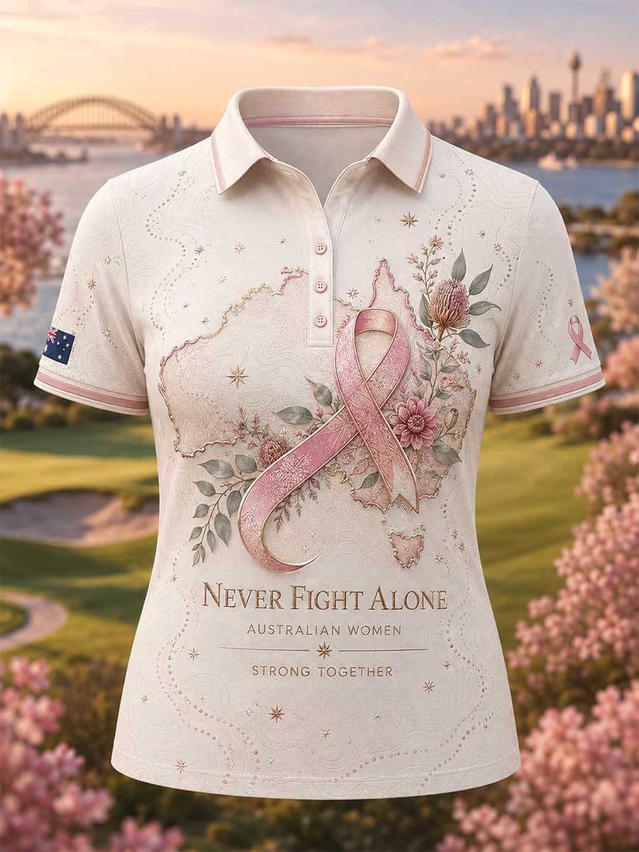 Women's Australian Breast Cancer Awareness Polo T-Shirt
