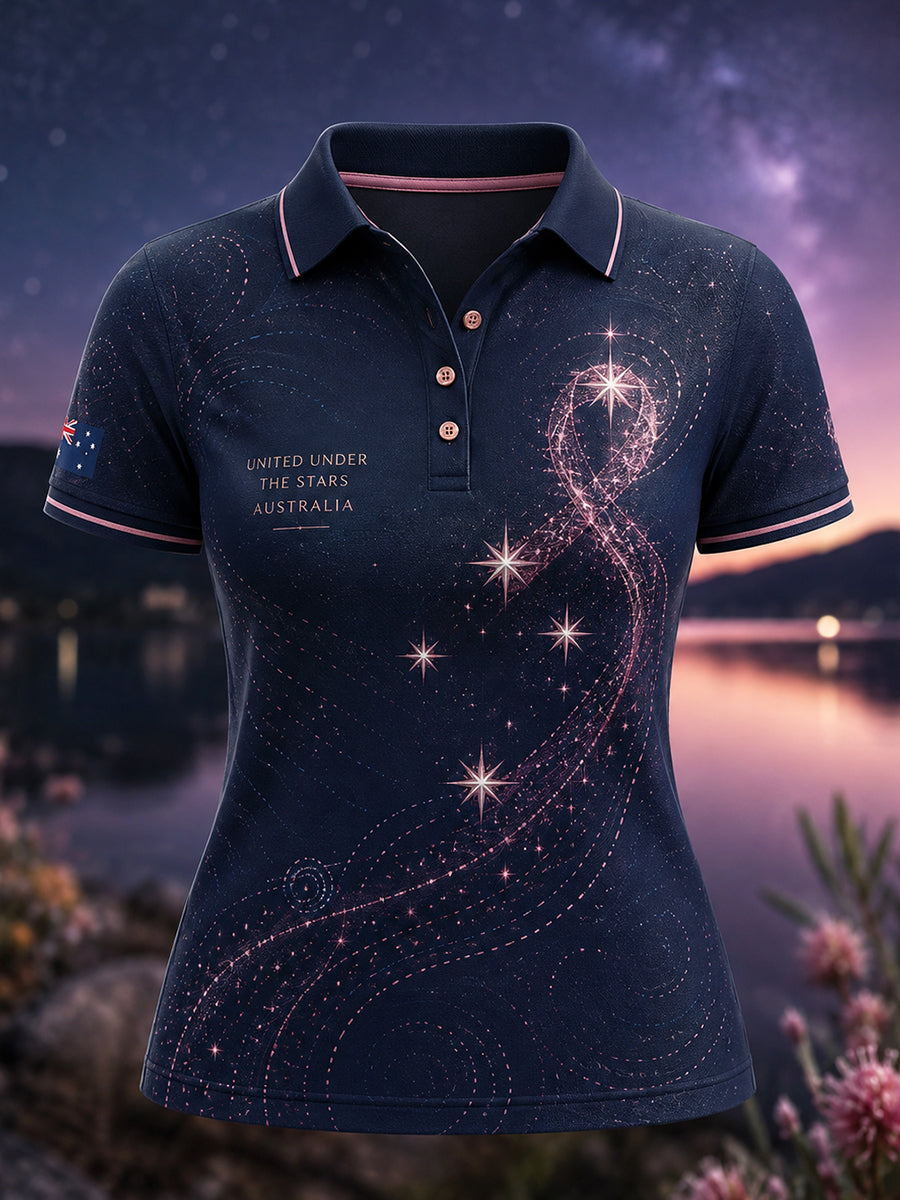 Women's Australian Breast Cancer Awareness Polo T-Shirt