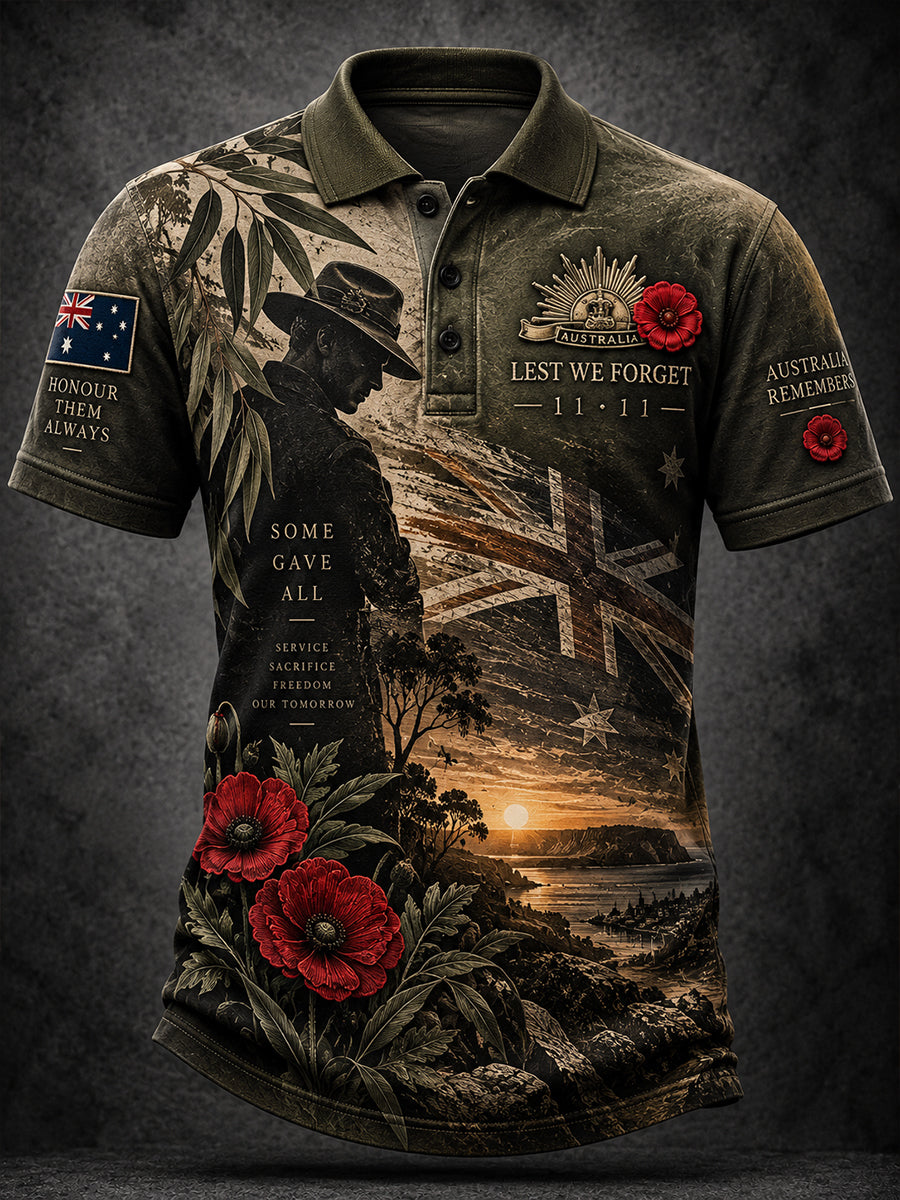 Men's Remembrance Day In Australia Short Sleeve Shirt