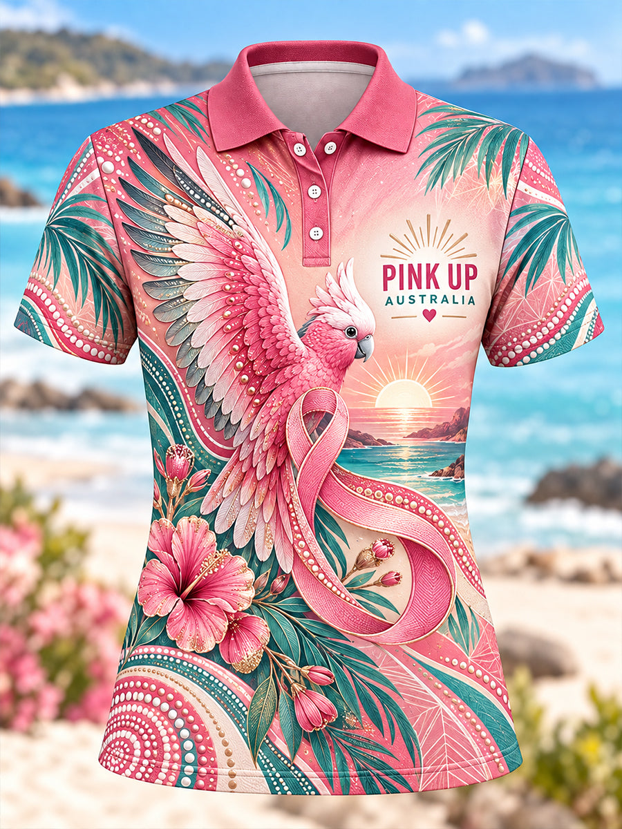 Women's Breast Cancer Awareness Culture In Australia Polo T-Shirt