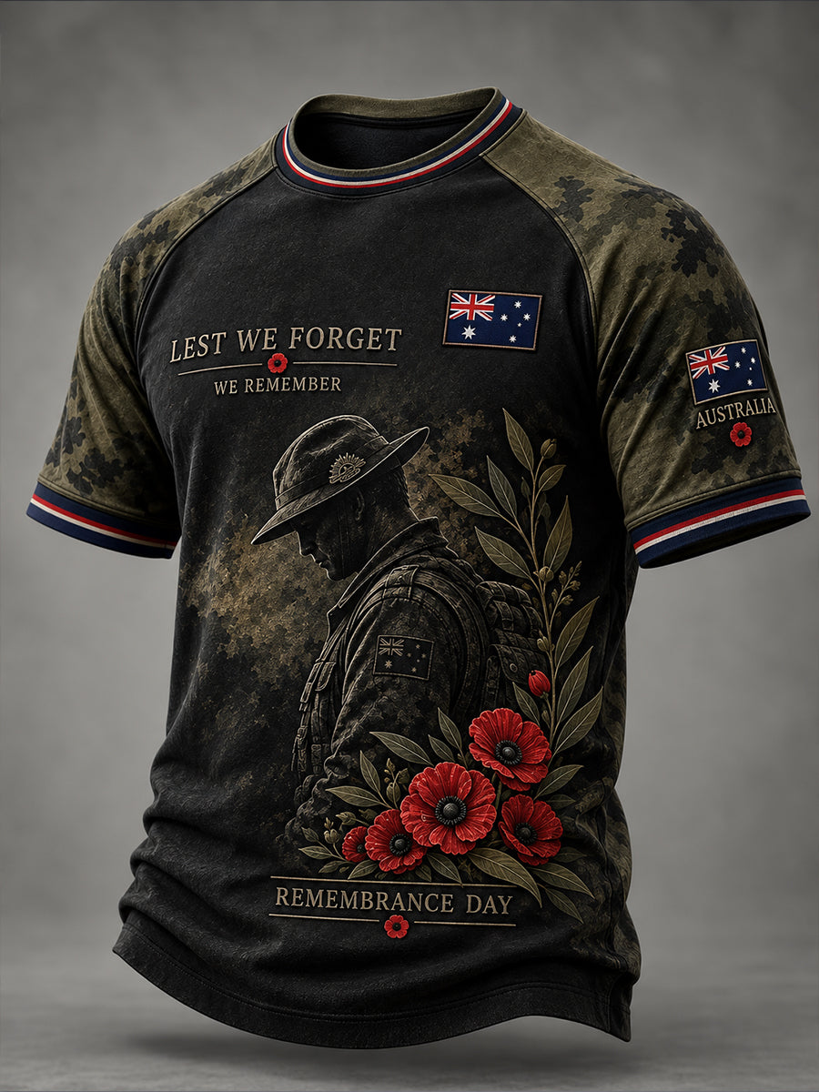 Men's Remembrance Day in Australia Short-Sleeved T-Shirt
