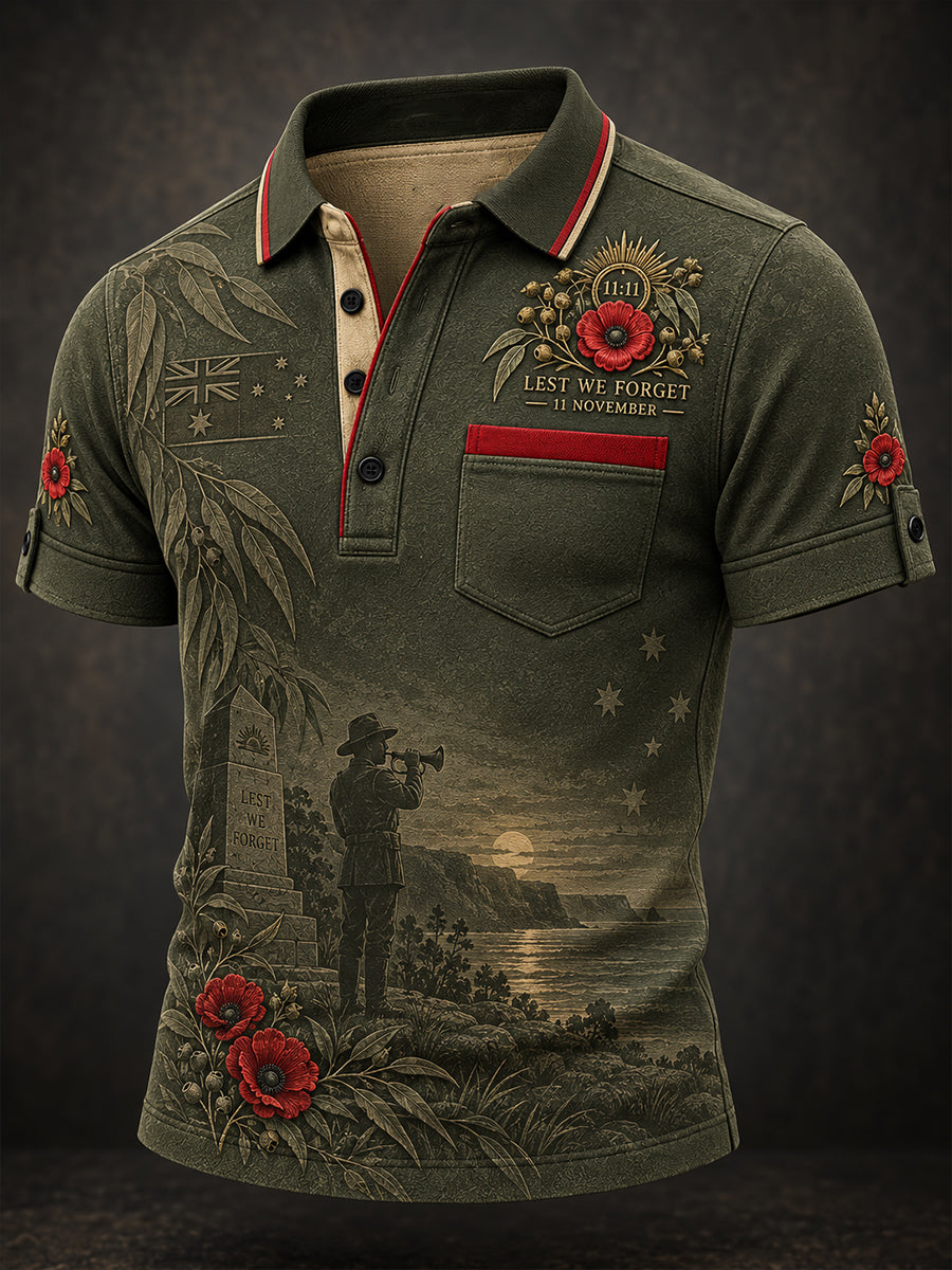 Men's Remembrance Day in Australia Short Sleeve Shirt