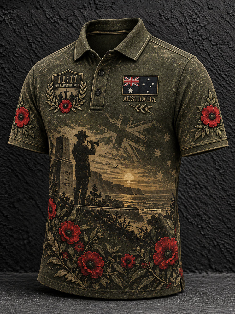 Men's Remembrance Day In Australia Short Sleeve Shirt