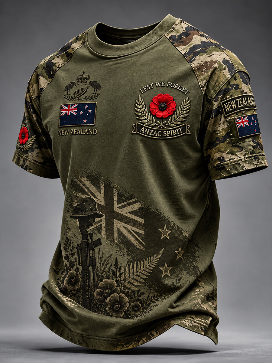 Men's Remembrance Day in New Zealand Short Sleeve T-Shirt
