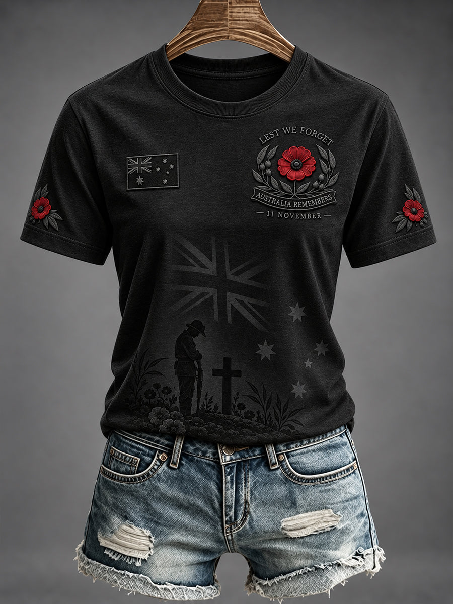 Women's Australian Veterans Commemorate Remembrance Day Short-Sleeved T-Shirt