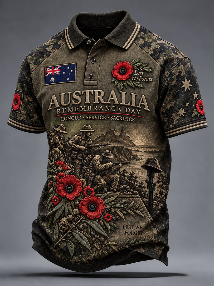 Men's Remembrance Day in Australia Short Sleeve Shirt