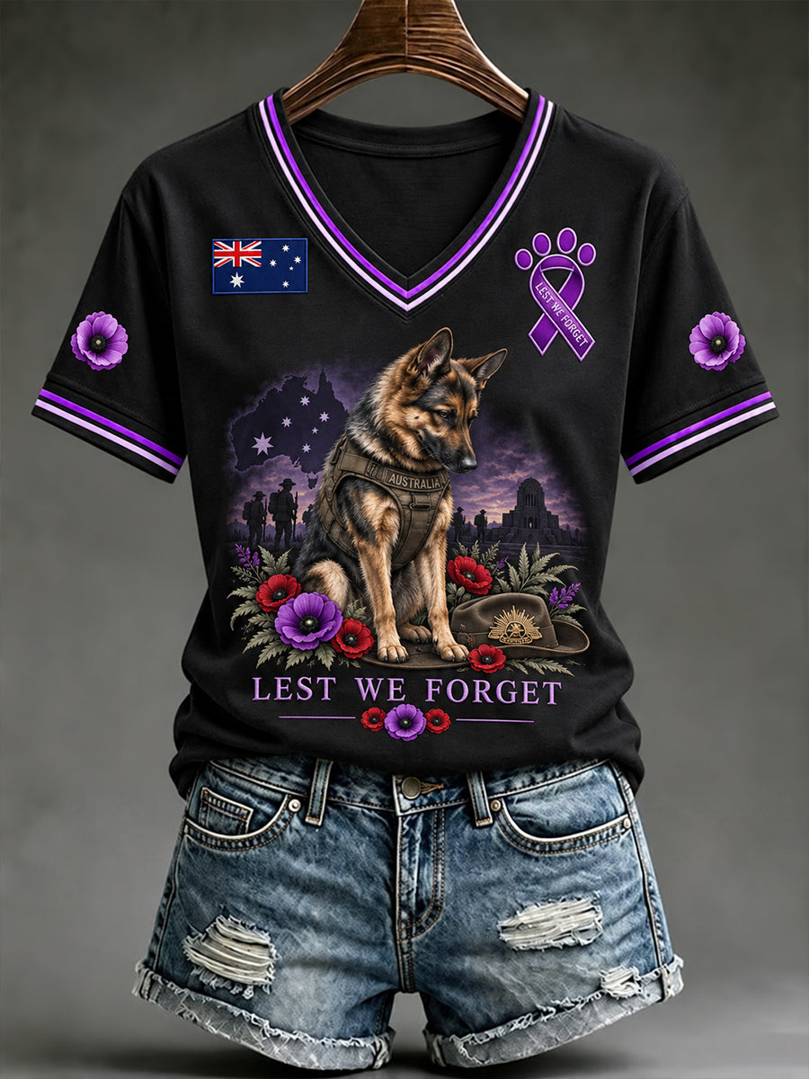 Women's Australian War Animal Memorial For Remembrance Day Short-Sleeved T-Shirt