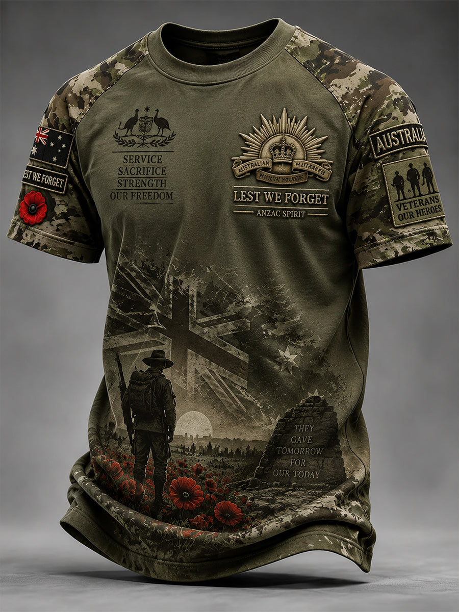 Men's Remembrance Day In Australia Short Sleeve T-Shirt