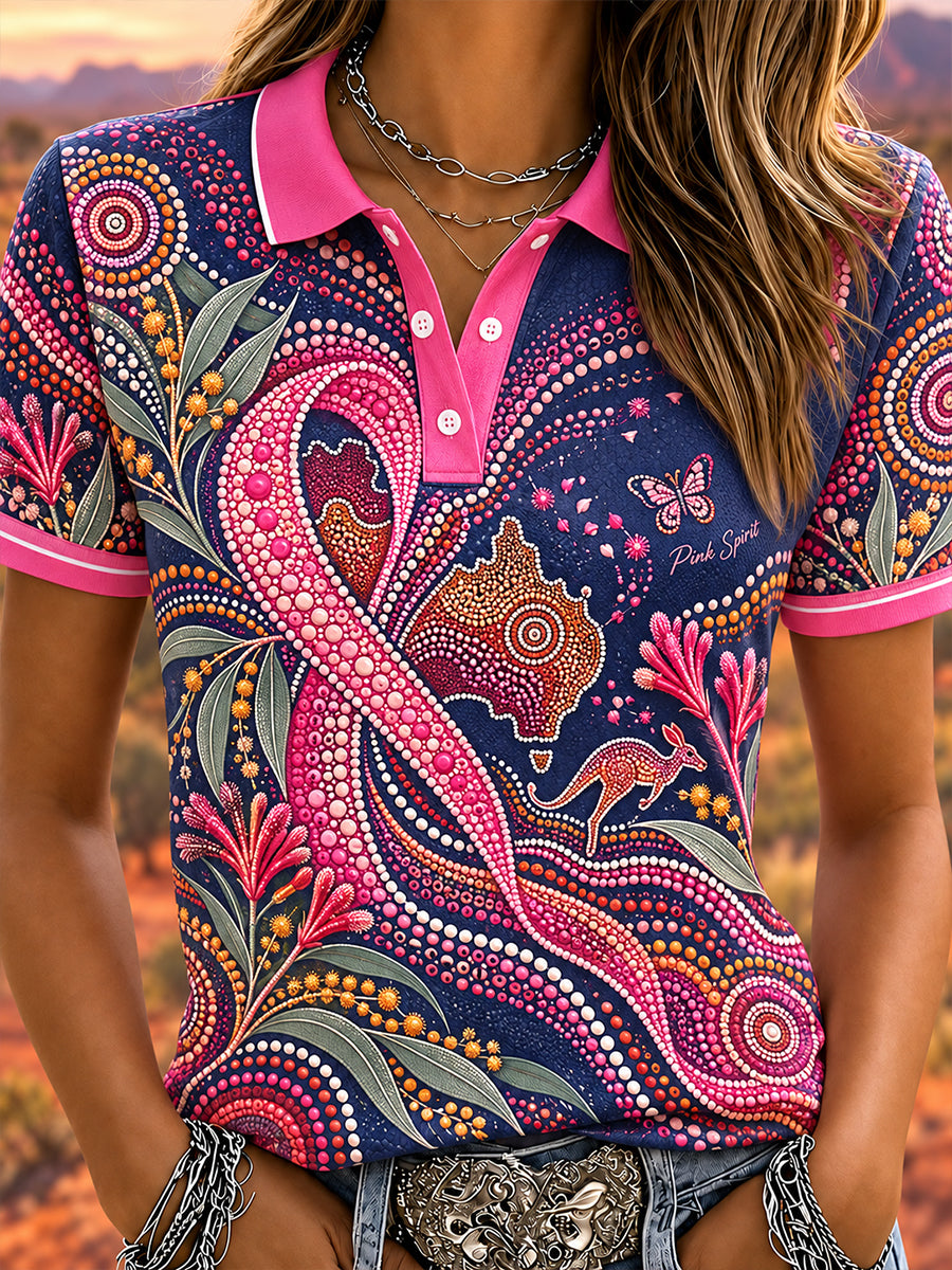 Women's Breast Cancer Awareness In Australia Polo T-Shirt
