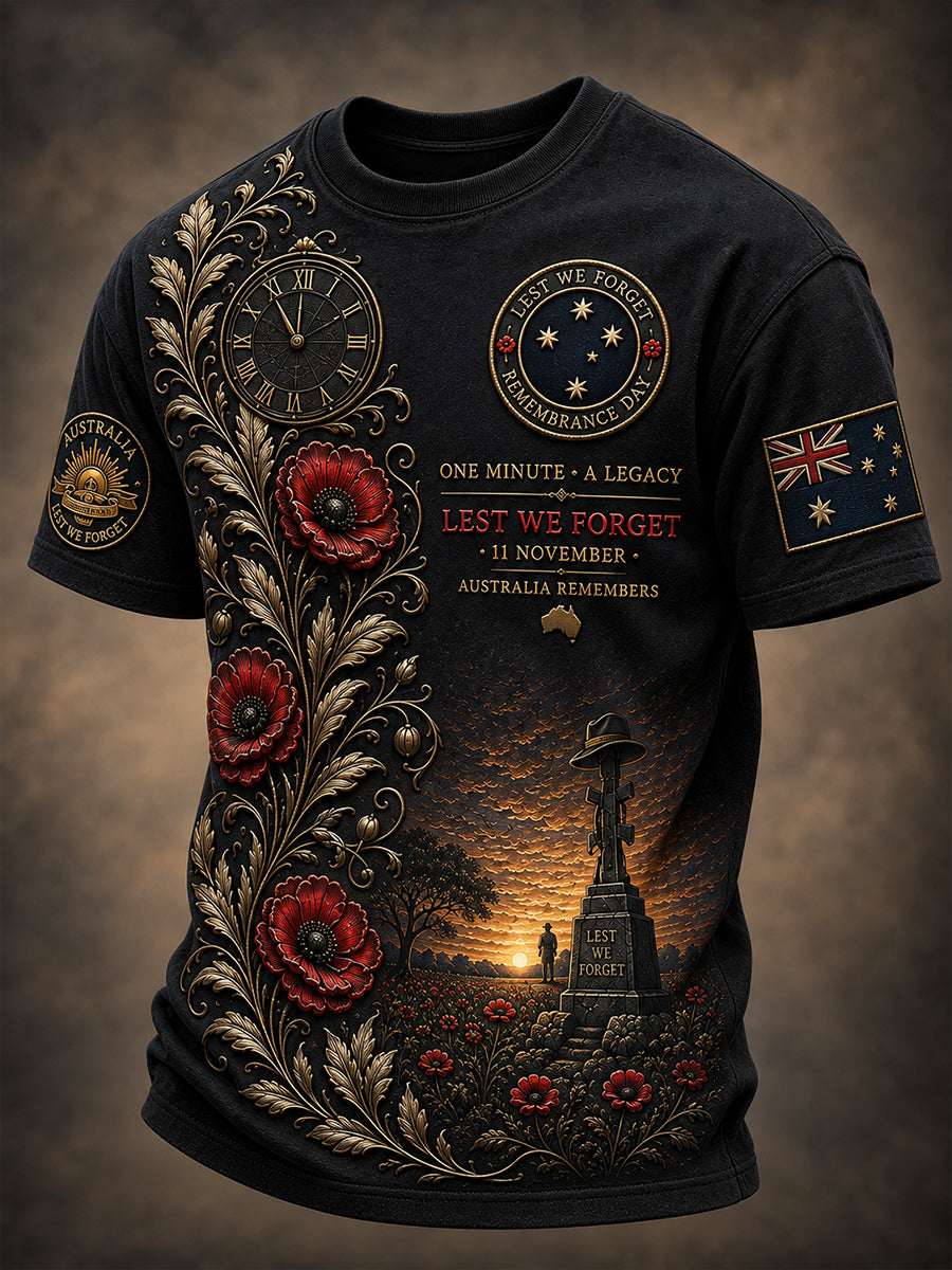 Men's Australian Veteran Remembrance Day Short Sleeve T-Shirt