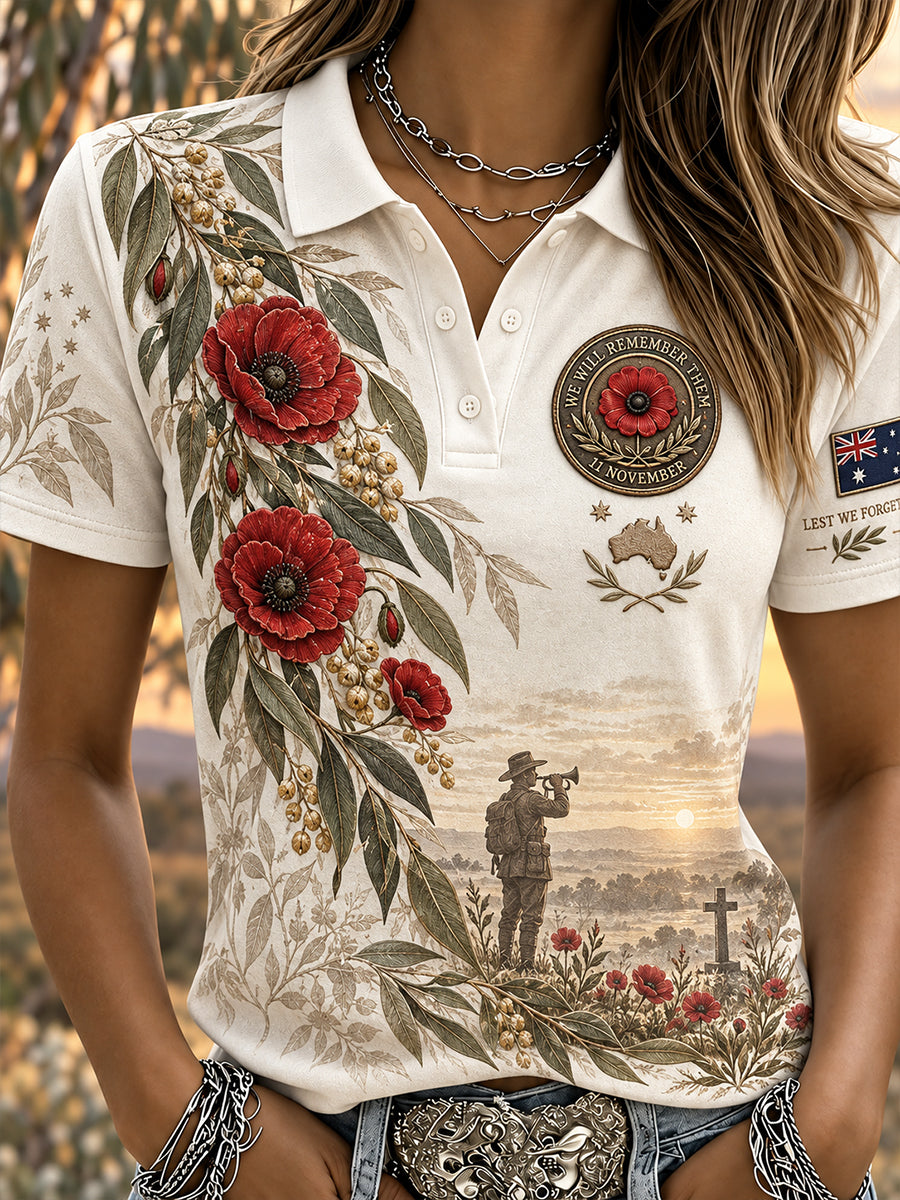 Women's Australian Veteran Remembrance Day Polo T-Shirt