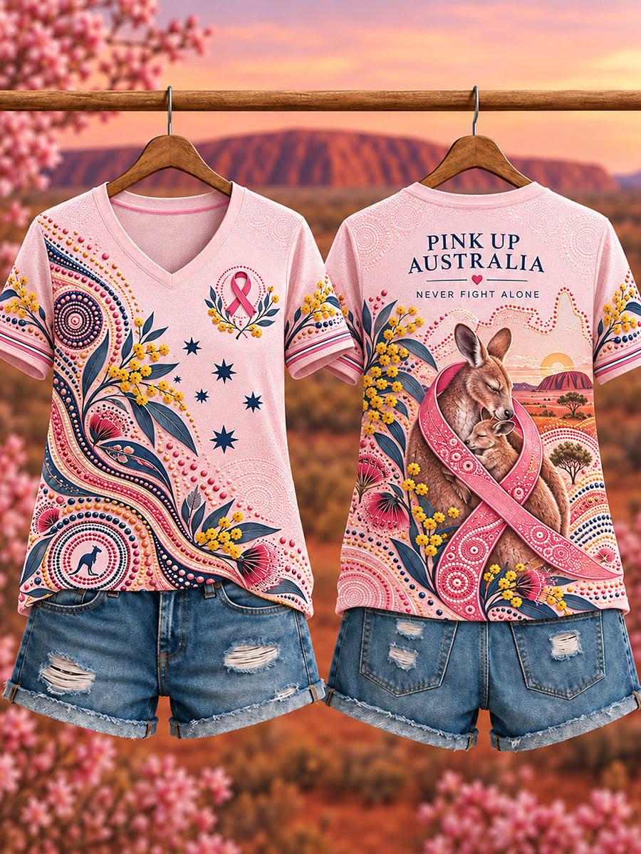 Women's Breast Cancer Awareness In Australia Short-Sleeved T-Shirt