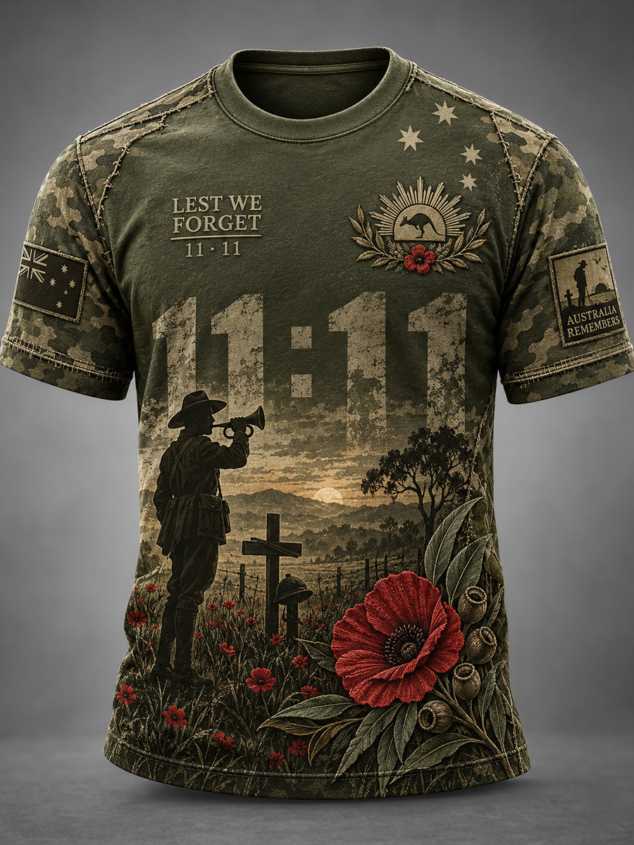 Men's Australian Veteran Remembrance Day Short Sleeve T-Shirt