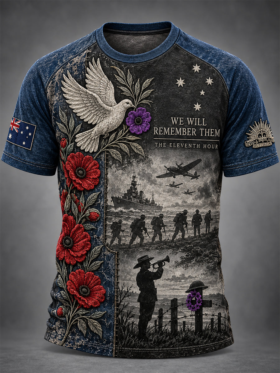 Men's Australian Veteran Remembrance Day Short Sleeve T-Shirt