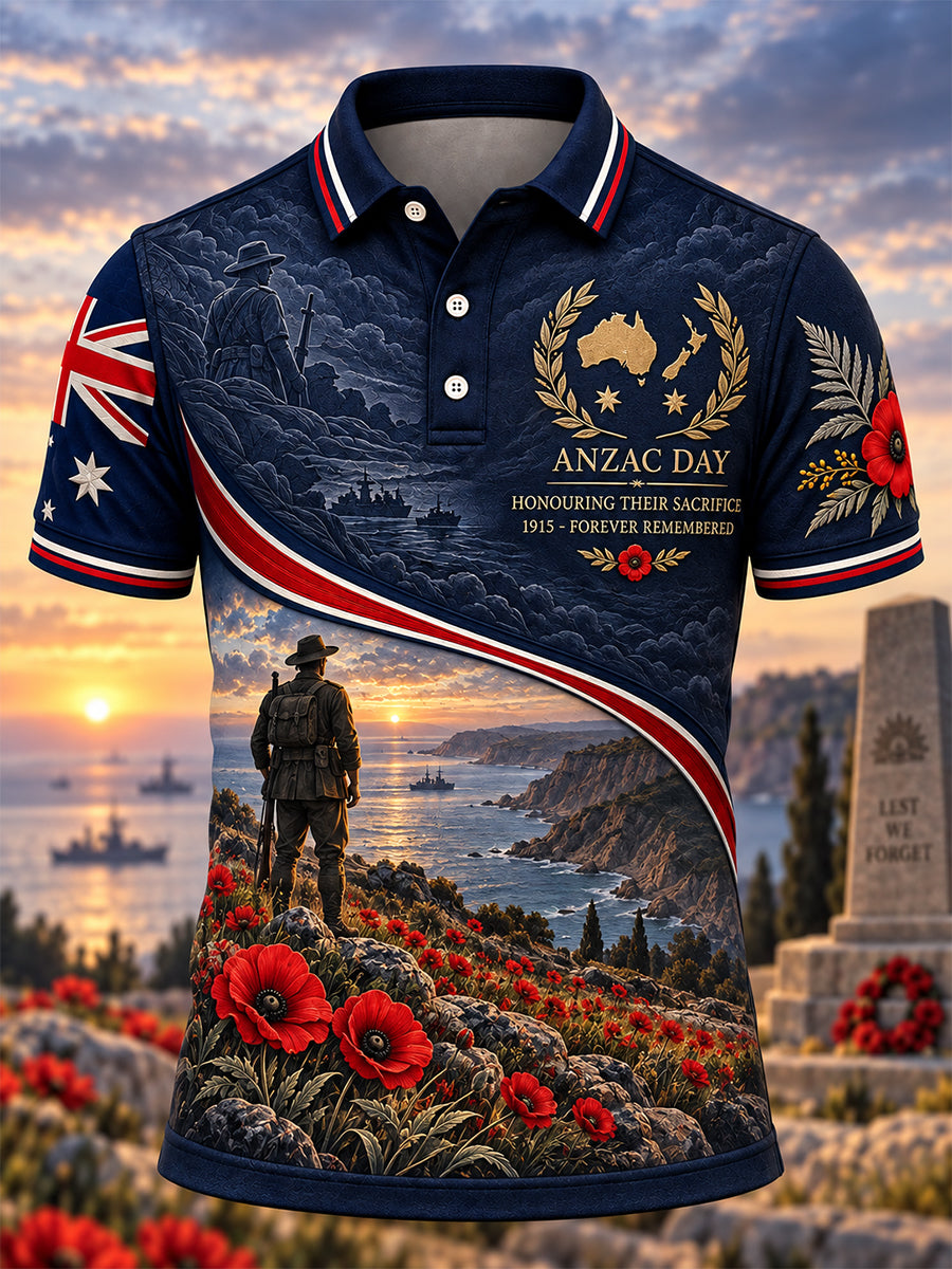 Men's Remembrance Day In Australia Polo Shirt