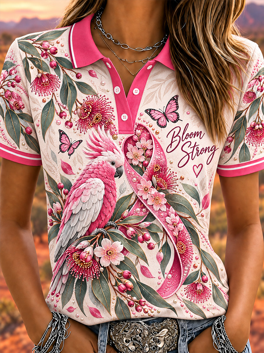 Women's Australian Breast Cancer Awareness Polo T-Shirt