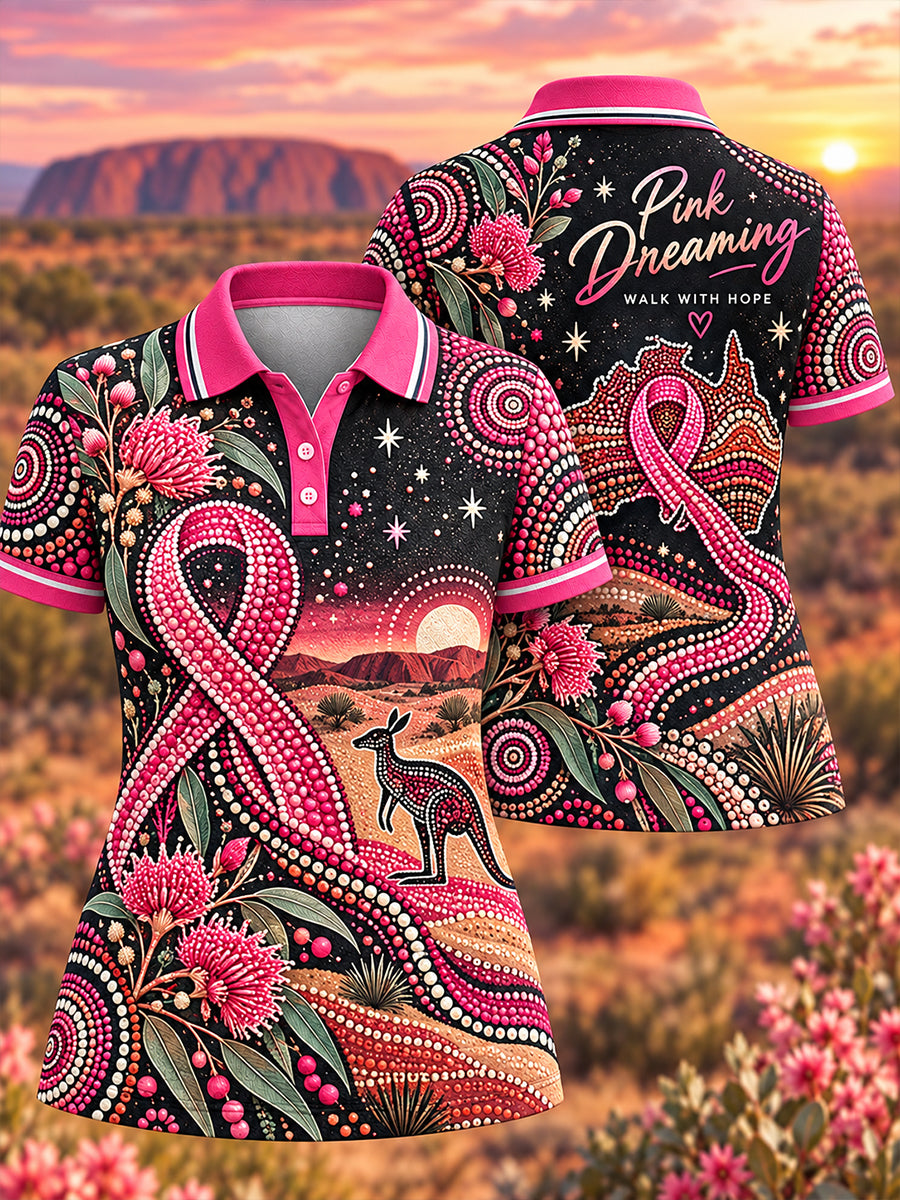 Women's Australian Breast Cancer Awareness Polo T-Shirt