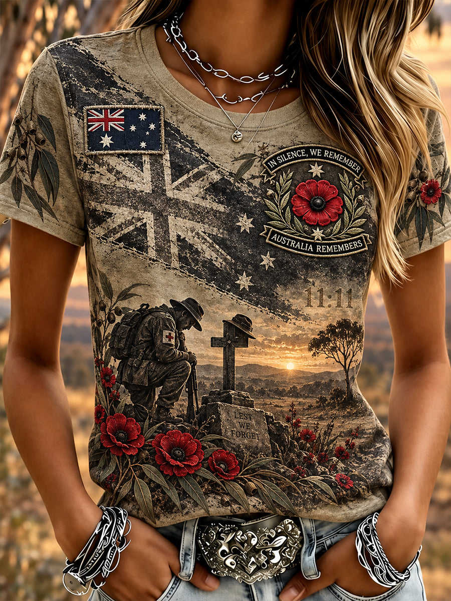 Women's Australian Veterans Remembrance Day Short-Sleeved T-Shirt