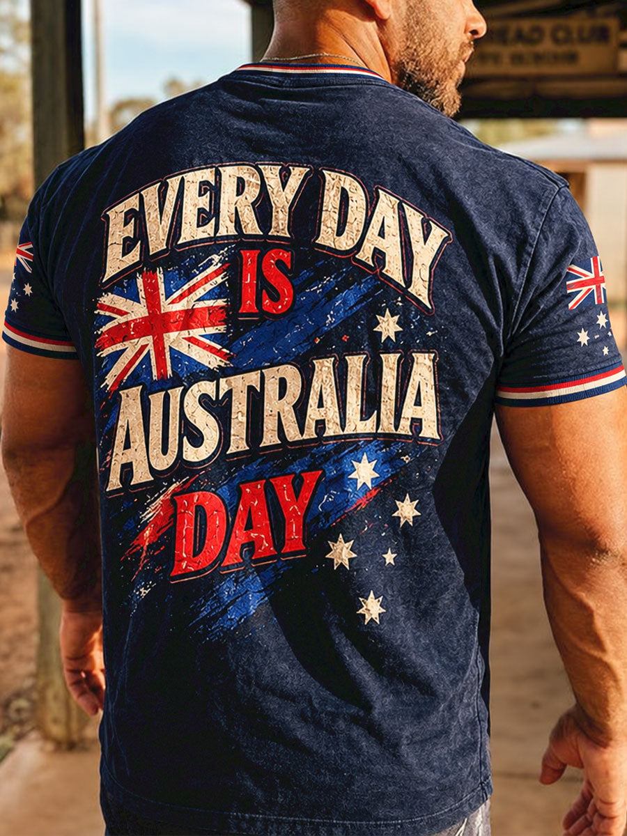 Men's Australia Day Proud Aussie Floral Art Printed t-shirt
