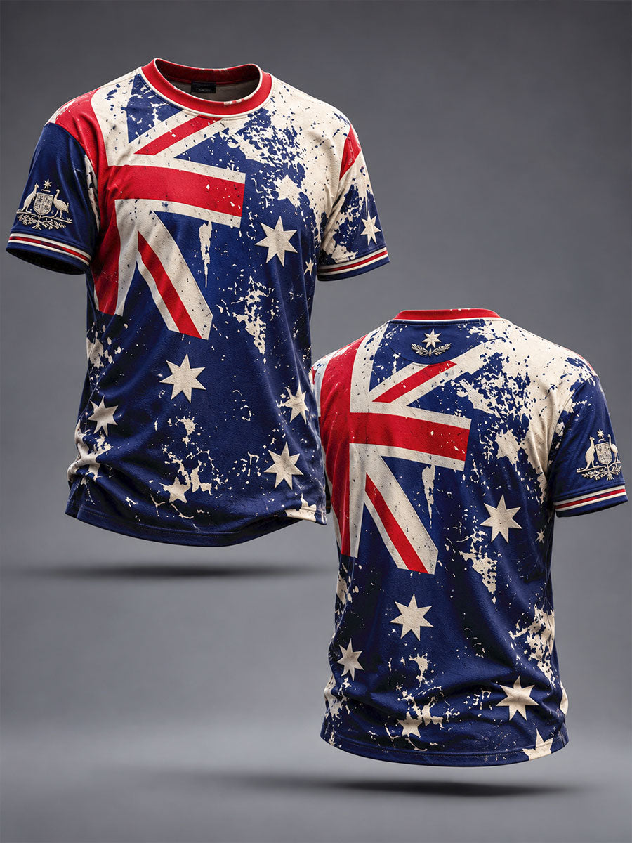 Men's Australia Day Proud Aussie Floral Art Printed t-shirt