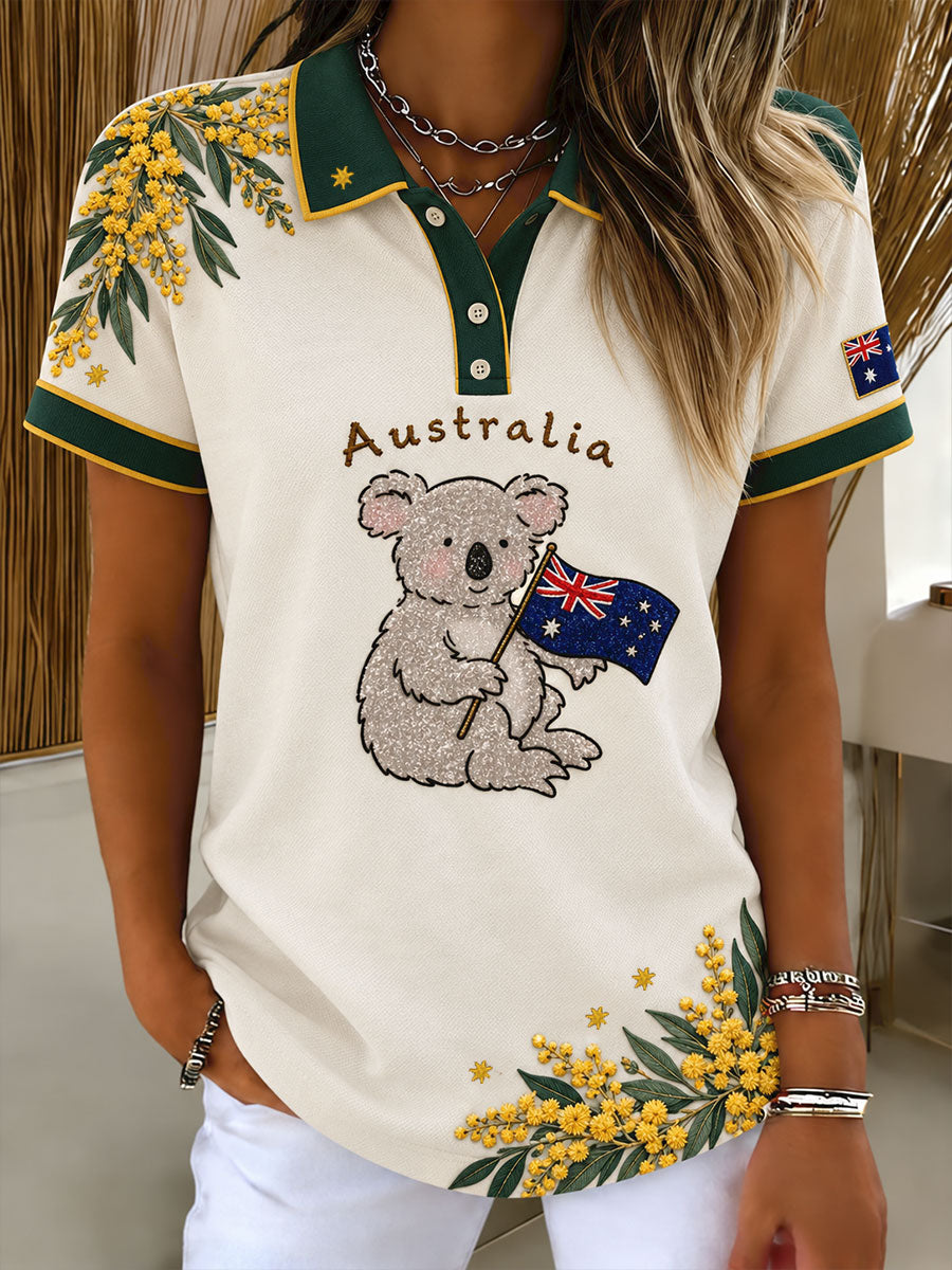 Women's Australia Day Proud Aussie Floral Art Printed Casual Tops