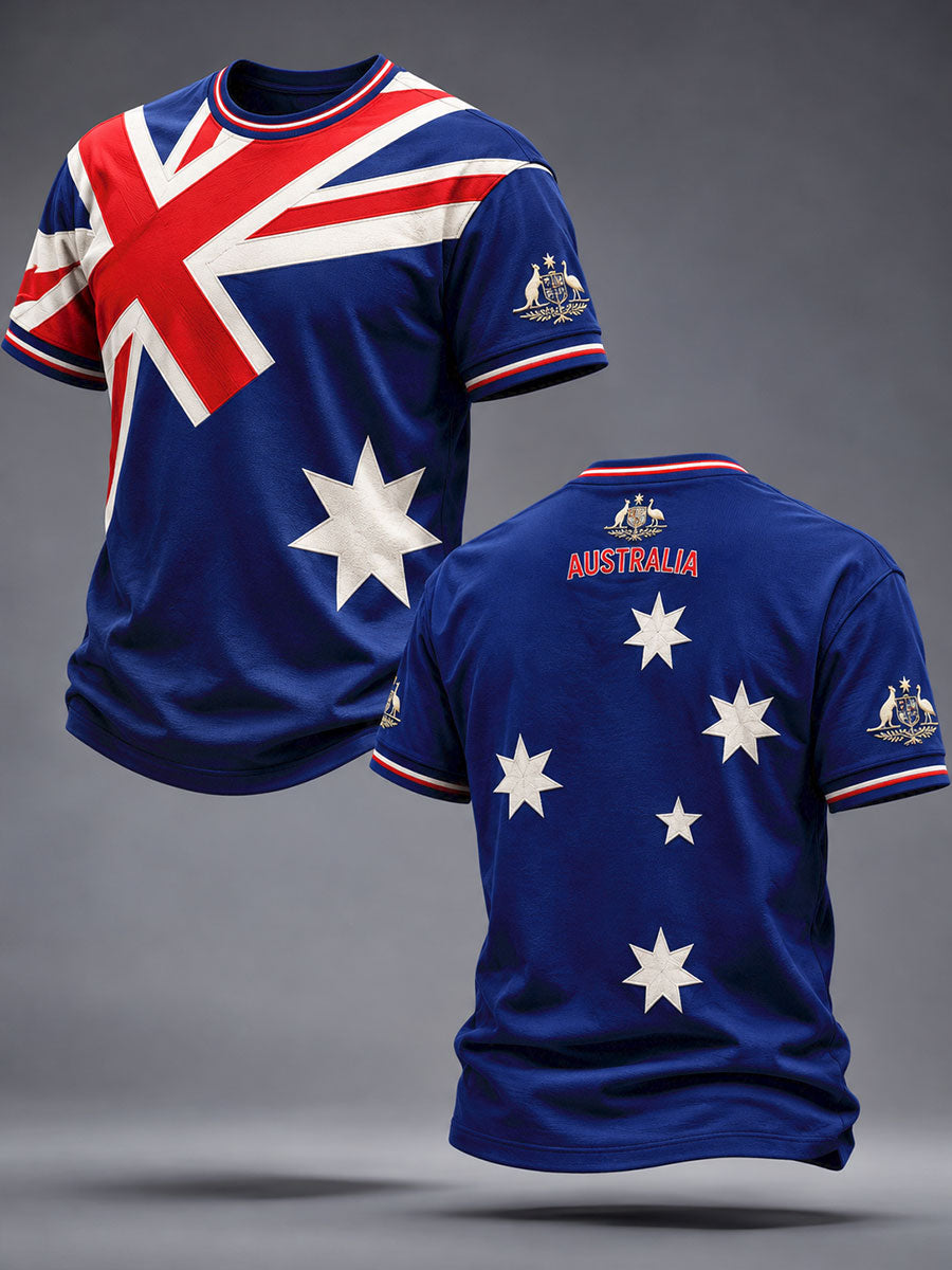 Men's Australia Day Proud Aussie Floral Art Printed t-shirt
