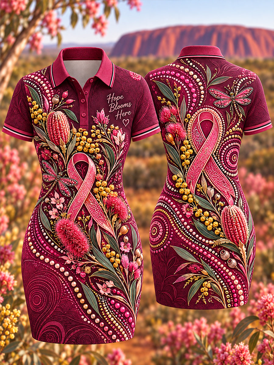 Women's Breast Cancer Awareness And Prevention In Australia Polo Dress