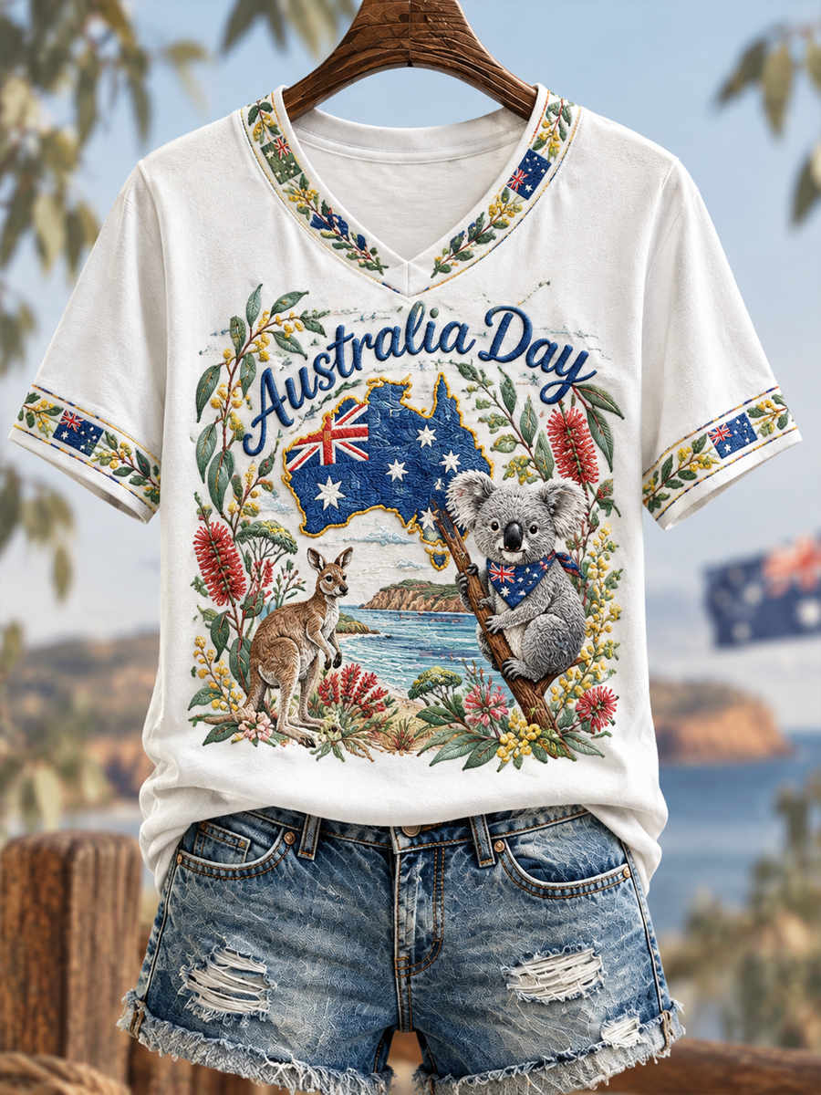 Women's Australia Day Printed short-sleeved T-shirt