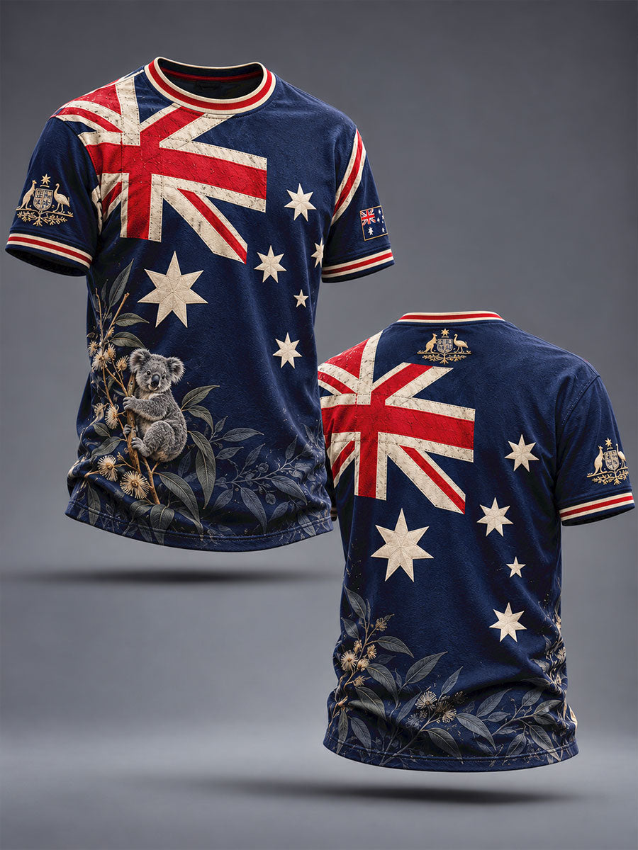 Men's Australia Day Aussie Proud Art Printed T-shirt