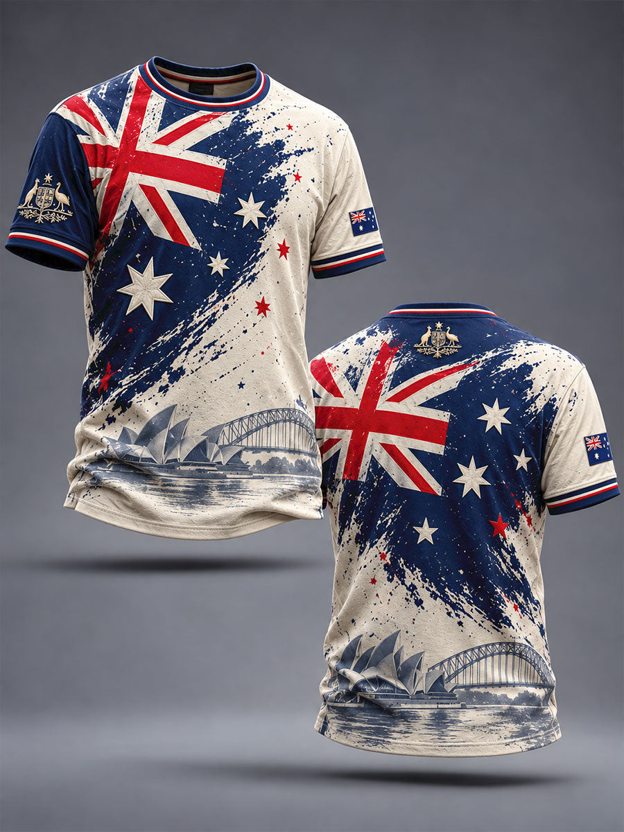 Men's Australia Day Aussie Proud Art Printed T-shirt