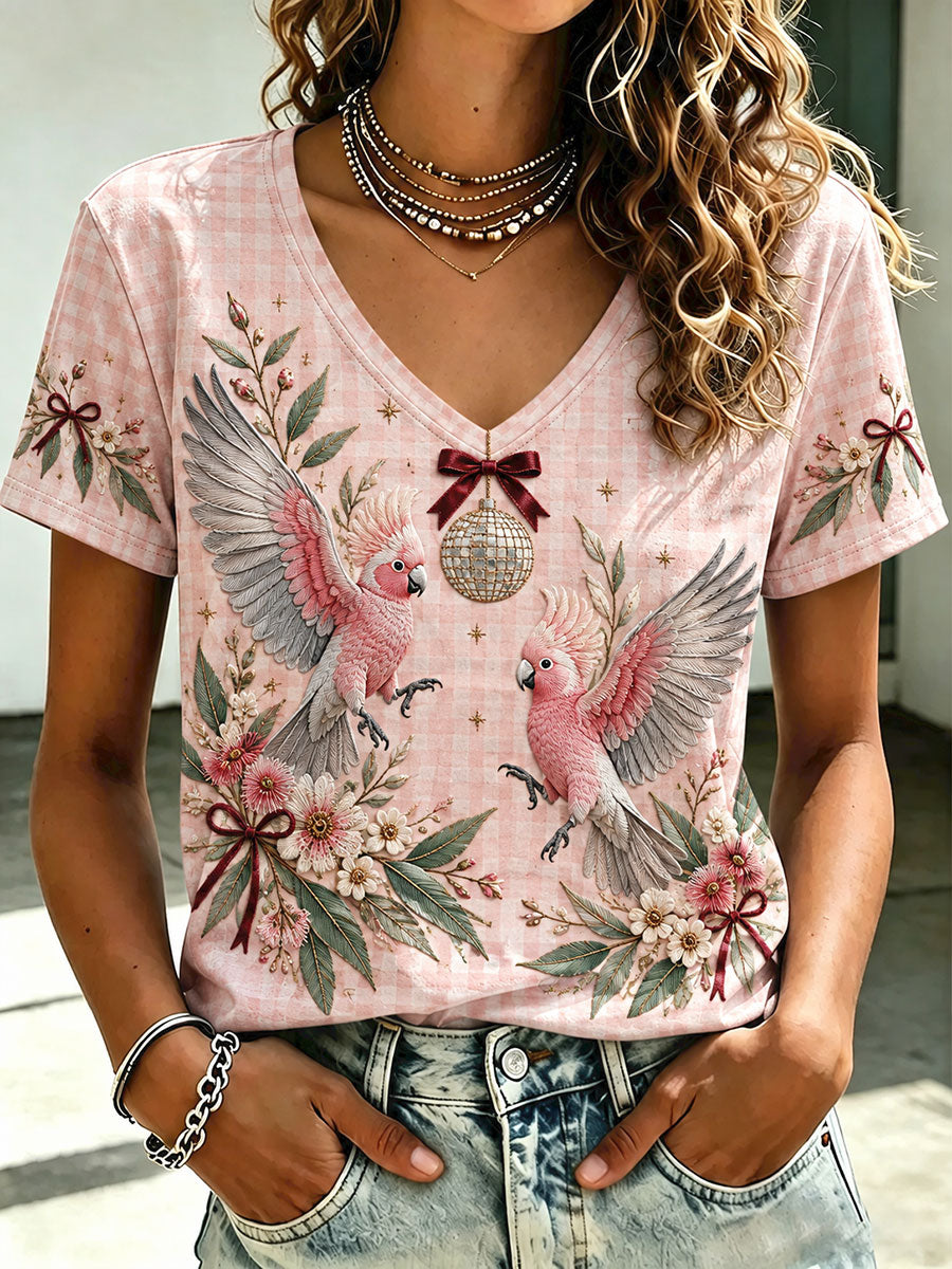 Women's AU Merry Christmas Art Printed T-shirt