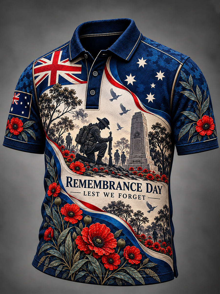Men's Australia Veterans Remembrance Day Short Sleeve Shirt