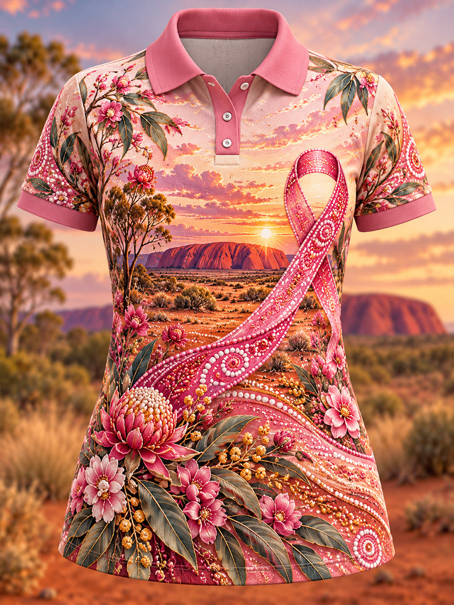 Women's Breast Cancer Awareness In Australia Polo T-Shirt