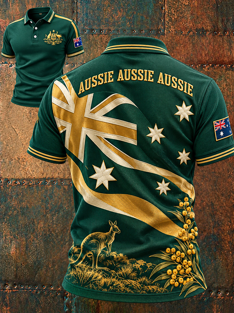 Men's Australia Day Proud Aussie Art Printed Casual Tops