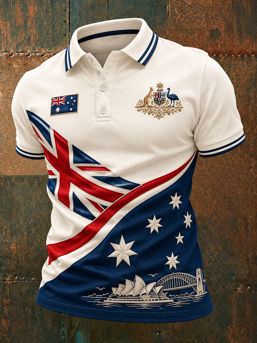 Men's Australia Day Proud Aussie Art Printed Casual Tops