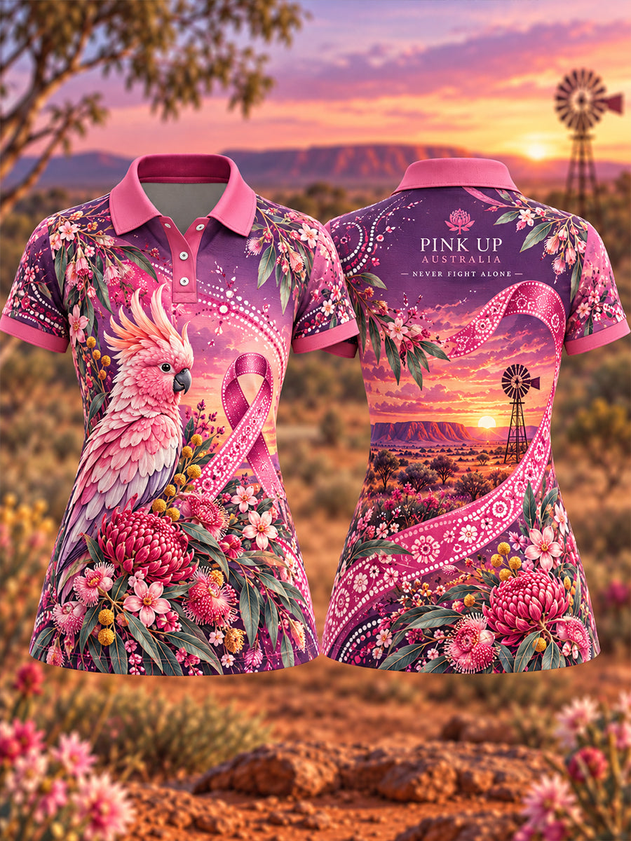 Women's Breast Cancer Awareness In Australia Polo T-Shirt