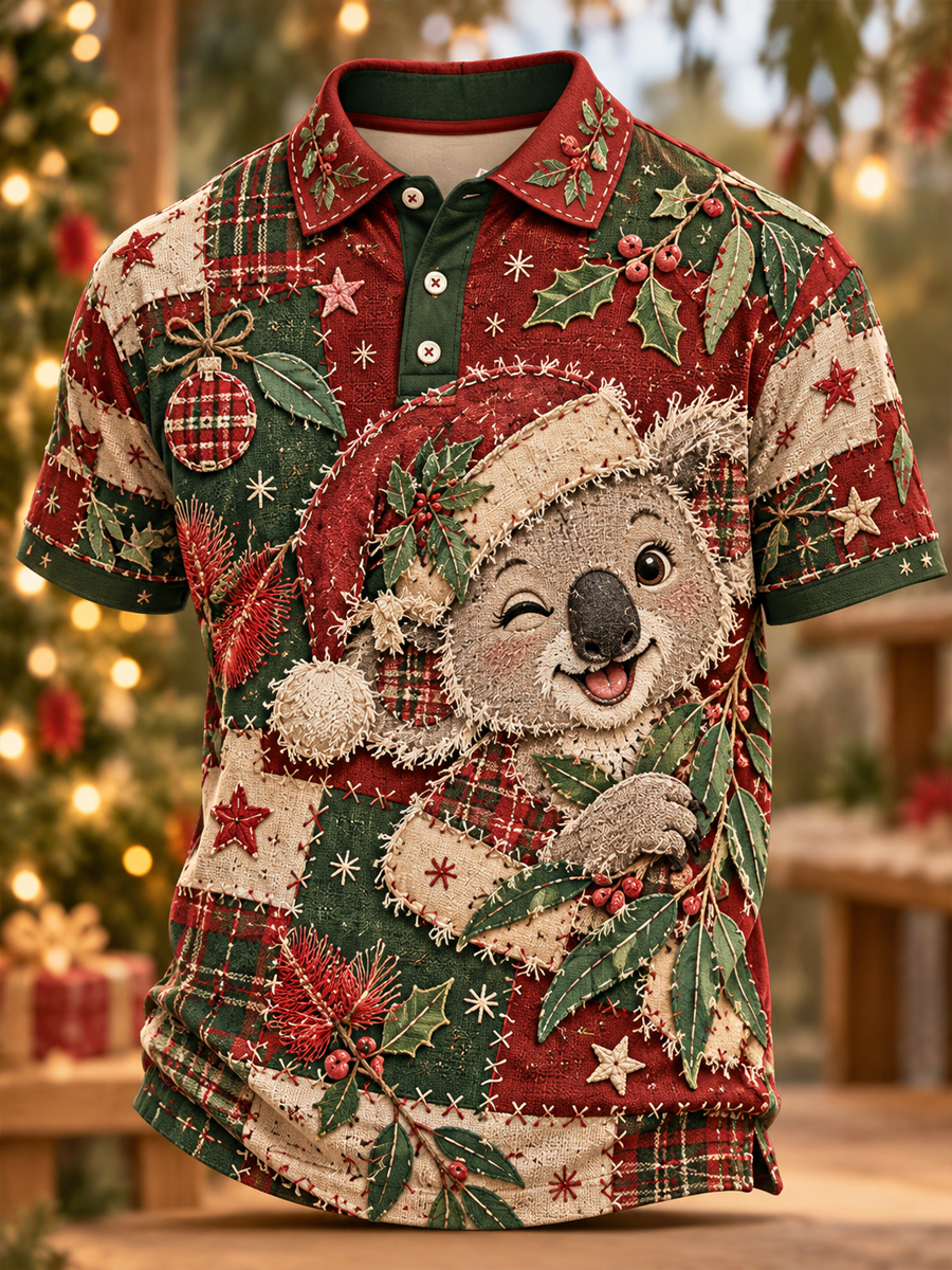 Men's Christmas in Australia Printed polo shirt