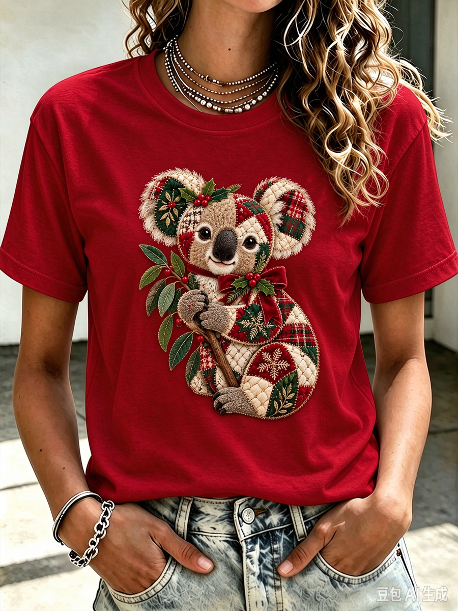 Women's Christmas in Australia Printed short-sleeved T-shirt