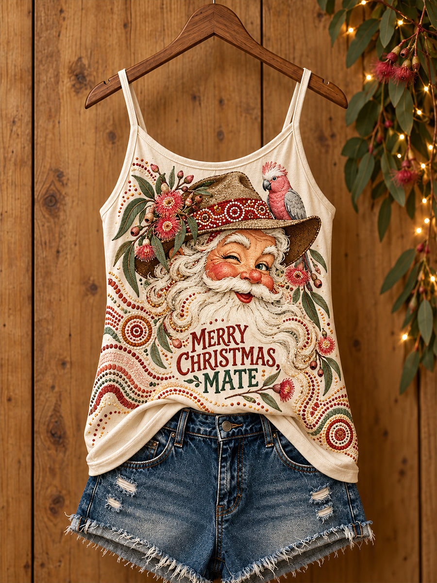 Women's AU Christmas Aboriginal Culture Art Printed Tank Tops
