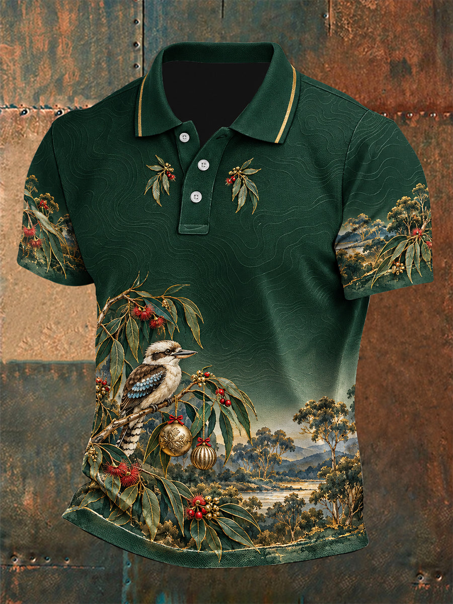 Men's Retro Australian Christmas Polo Shirt